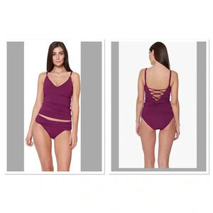 Bleu Rod Beattie Cherry Wine Tankini Swimsuit Set